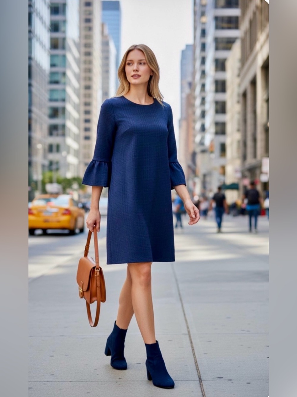 Banana Republic Navy Plaid Dress